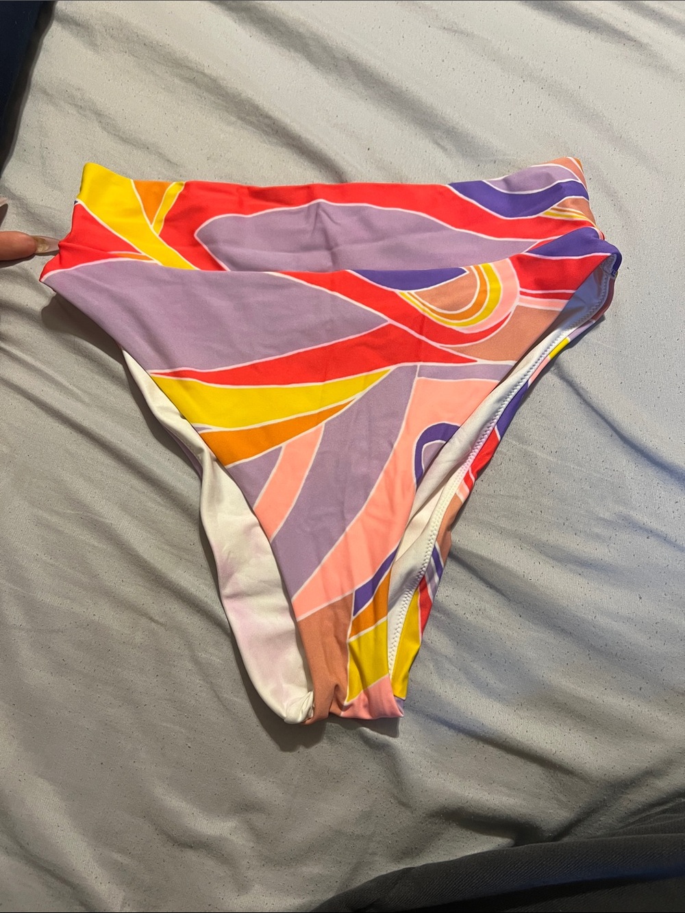 aerie Multicolor Swirl Bikini Bottom in Yellow, Pink & Purple